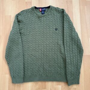 Chaps Olive Crewneck Sweater Mens L